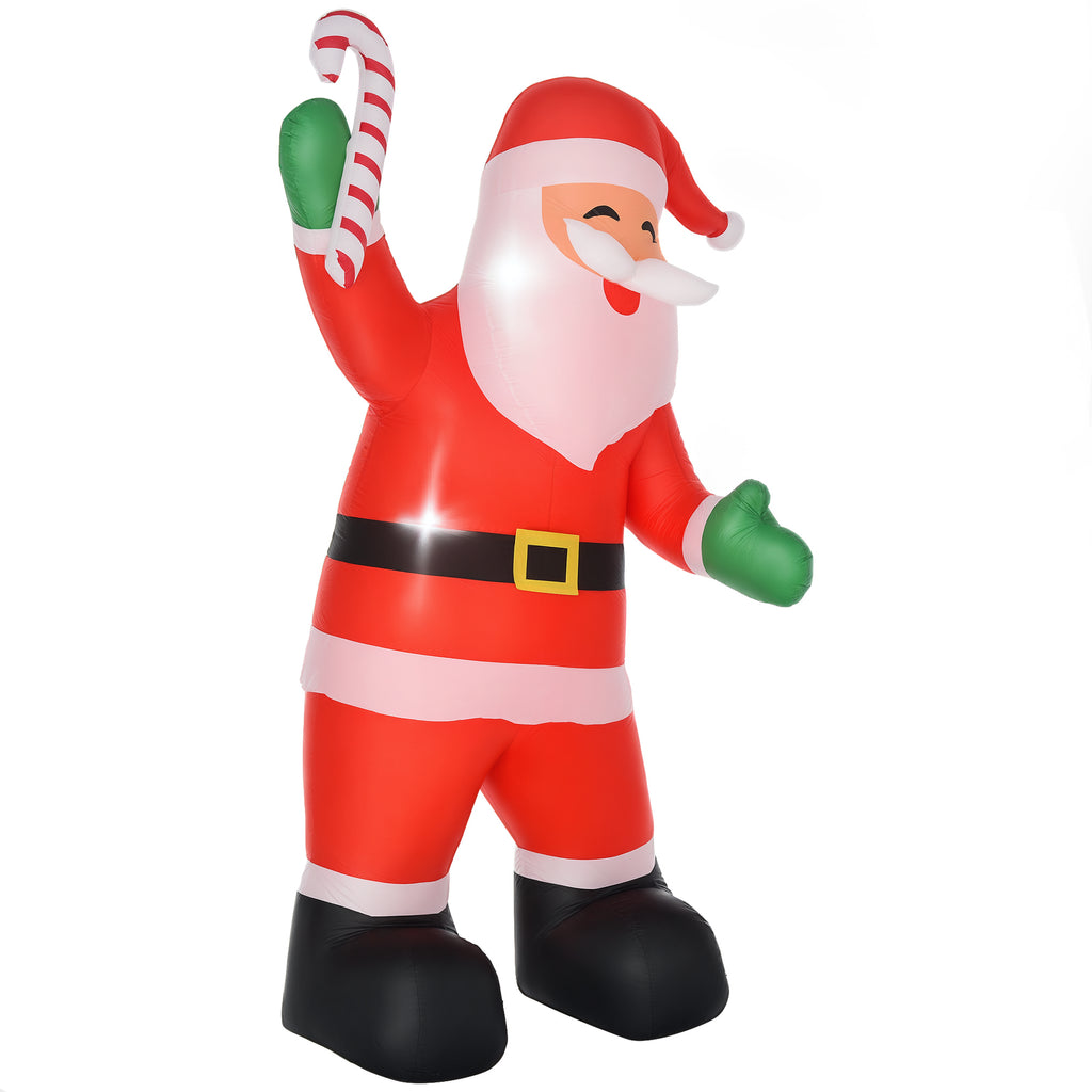 Babbo Natale Gonfiabile Bastoncino di Zucchero con Luci LED