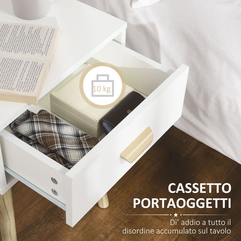Set 2 Comodini Rovere Moderni con Cassetto