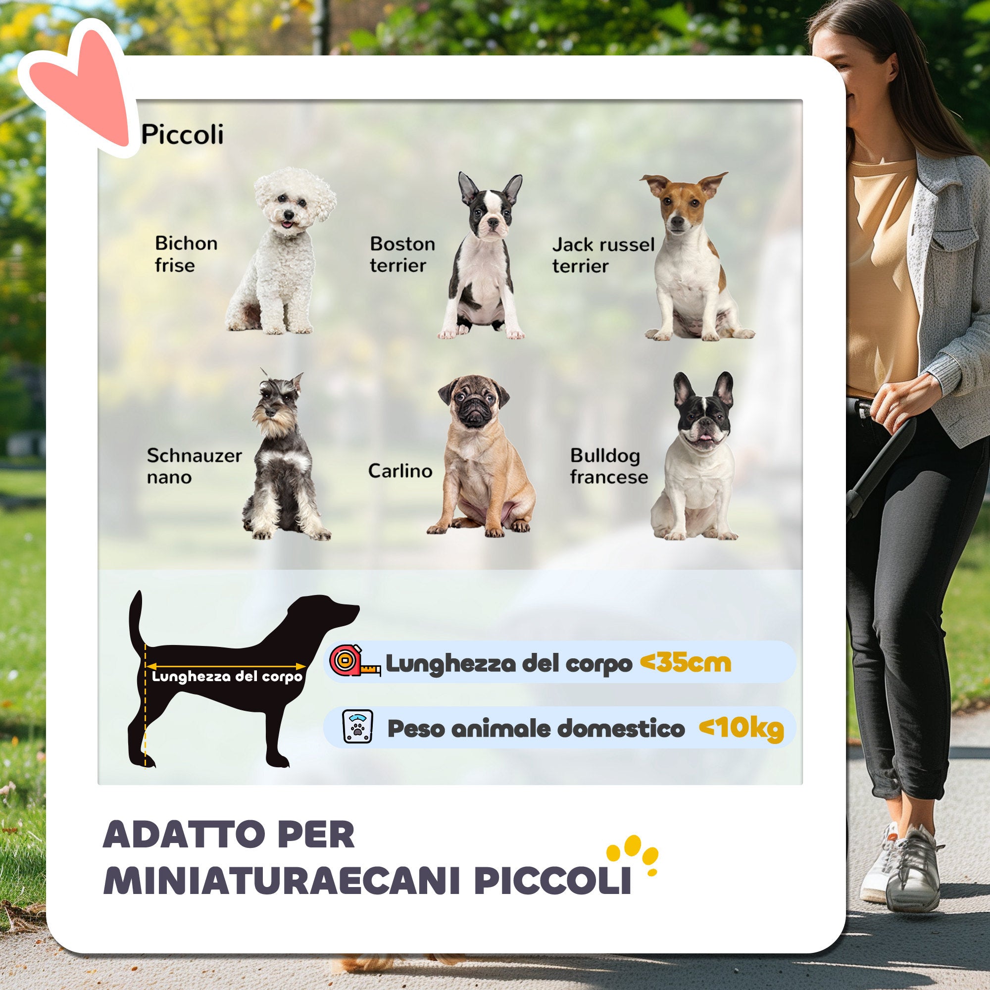 Passeggino Pieghevole per Cani di Piccola Taglia con Copertura Antipioggia