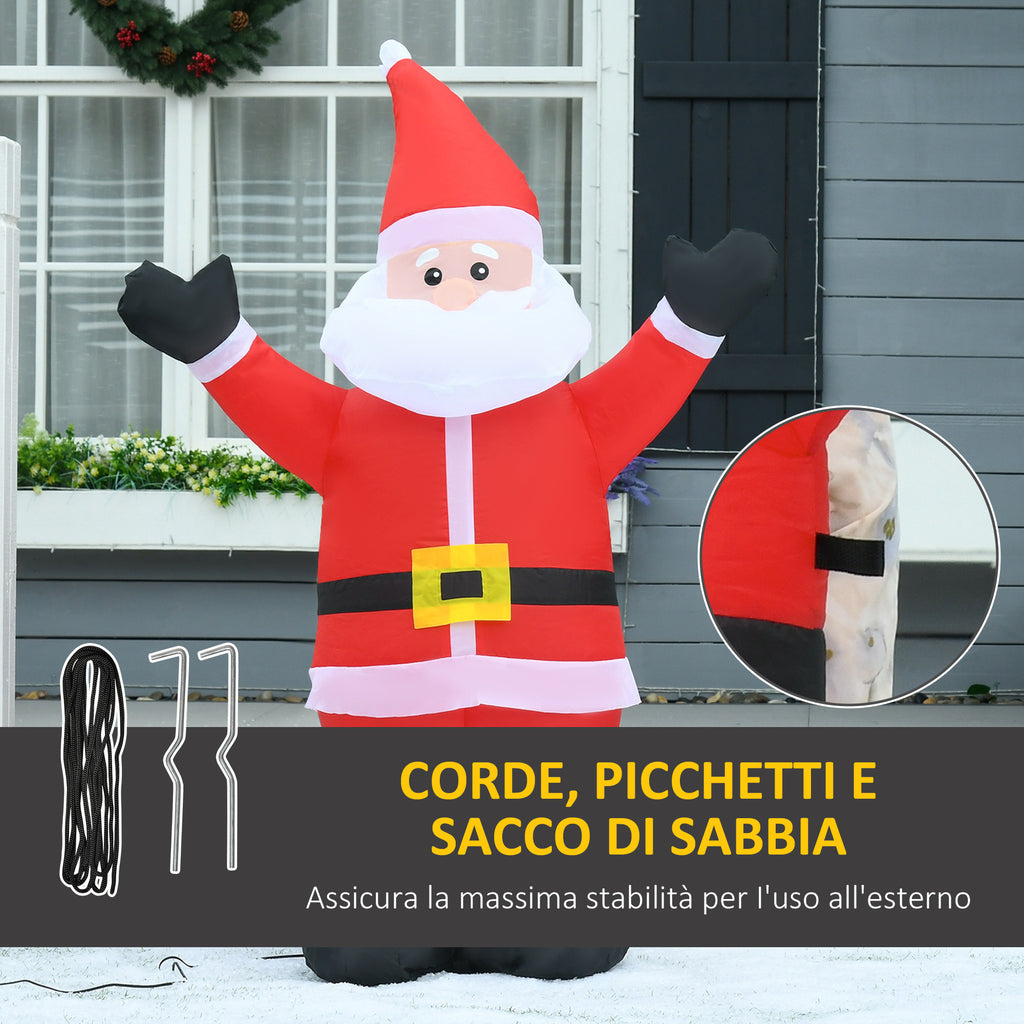 Babbo Natale Gonfiabile Luminoso con Luci LED 120 cm