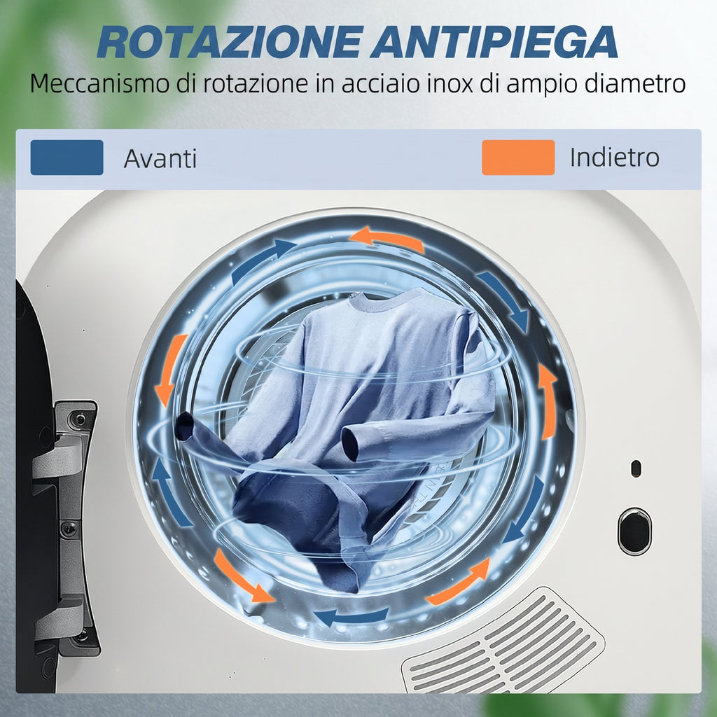 Asciugatrice a Ventilazione 4 kg 800 W con 5 Modalità