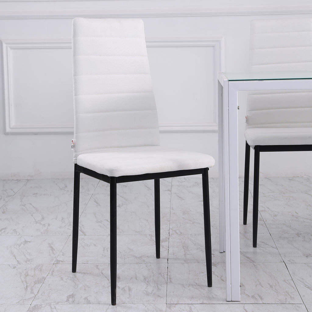 Set 4 Sedie Imbottite Moderne in Metallo e Tessuto