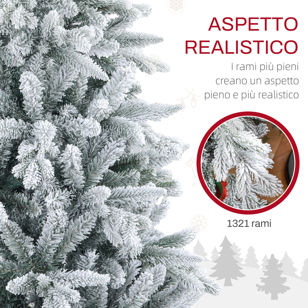 Albero di Natale Innevato 180 cm con 1321 Rami
