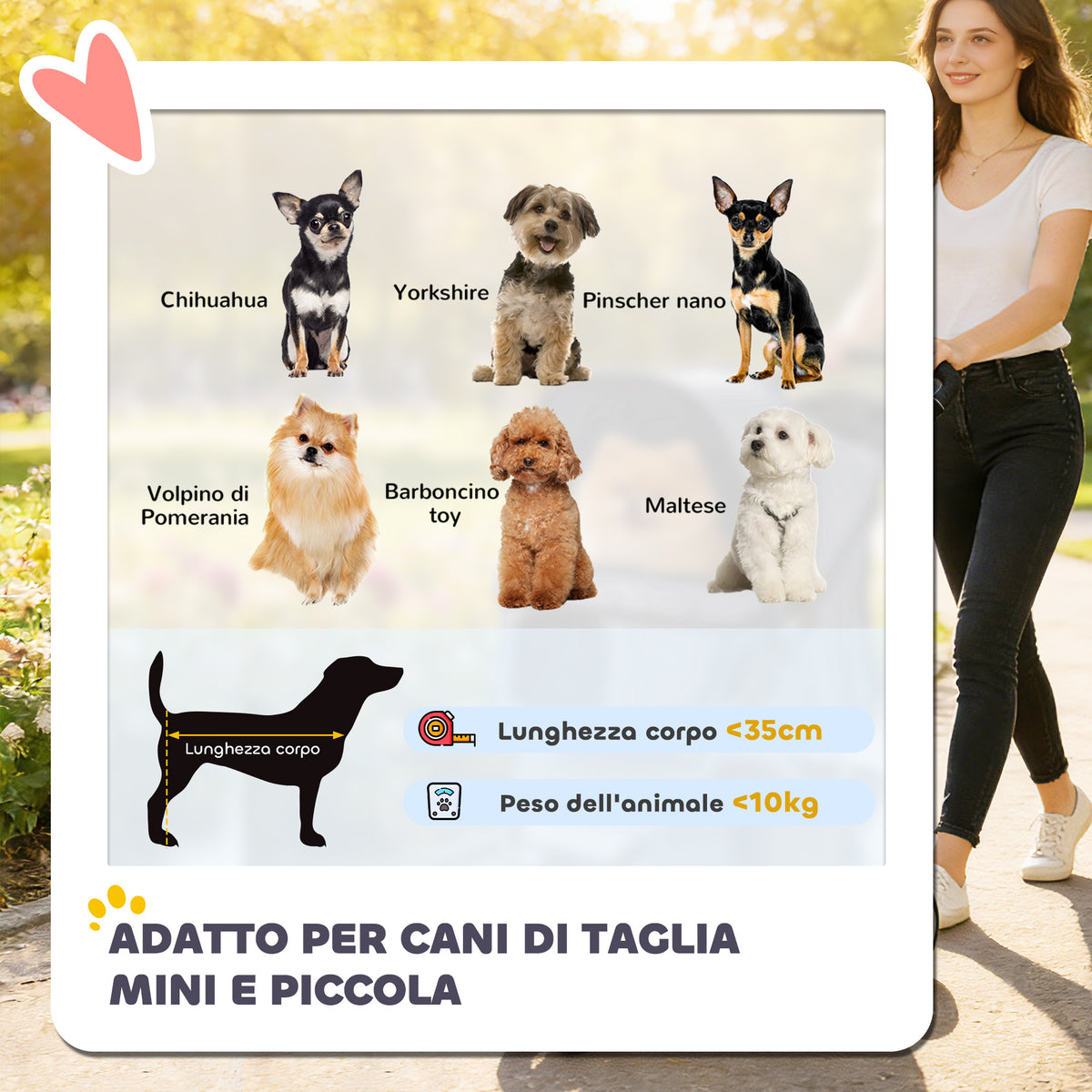 Passeggino Pieghevole per Cani con Copertura Antipioggia