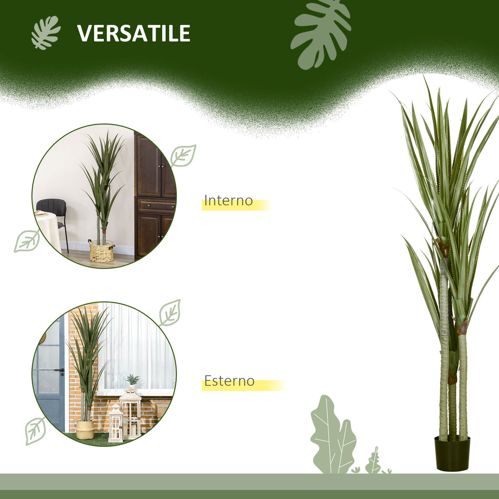 Pianta Artificiale Yucca da 190 cm con Vaso