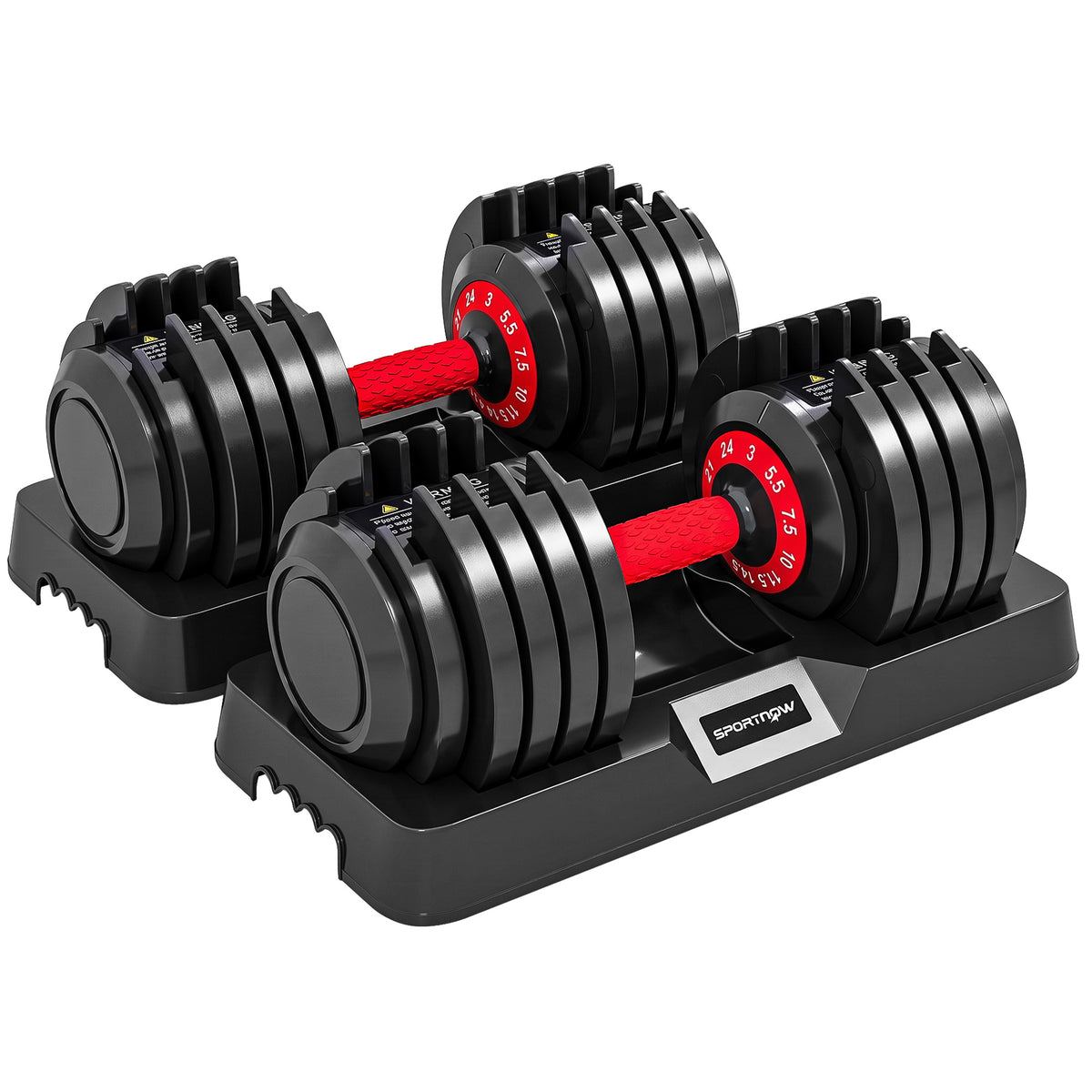 Set di Manubri Regolabili 48 kg con Ghiera Rapida