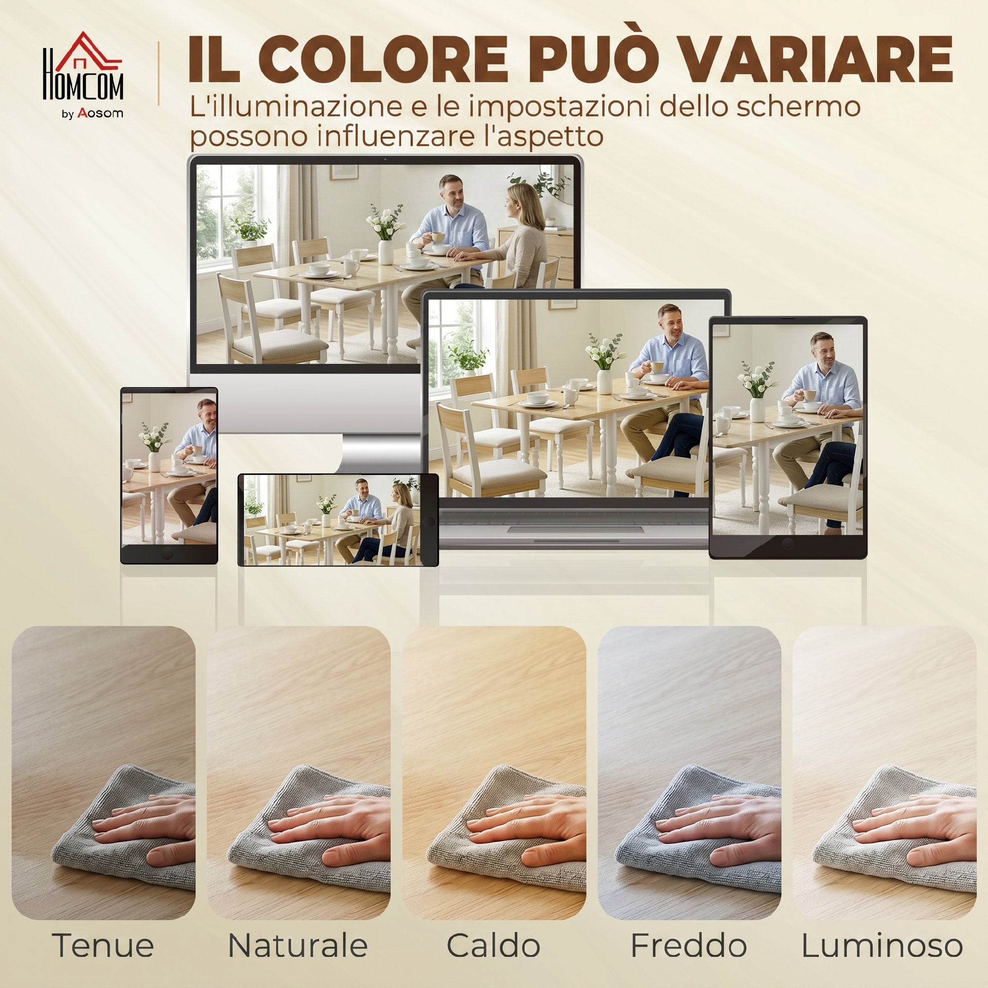 Tavolo da Pranzo Pieghevole con 2 Ribalte per 4-6 Persone