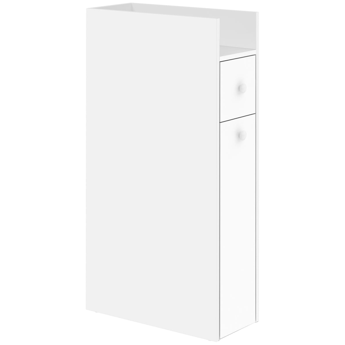 Mobiletto Bagno Salvaspazio Bianco con Cassetti e Ruote