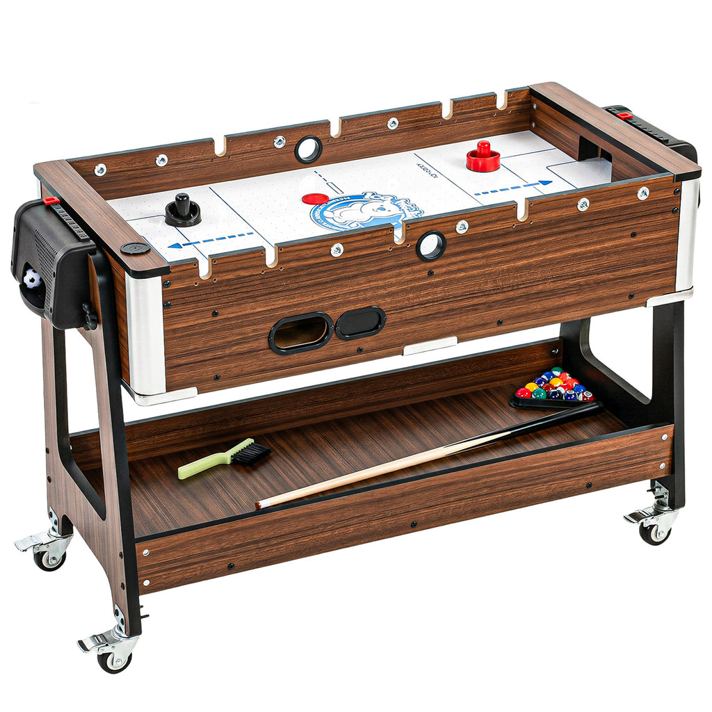 Tavolo Multigioco 3 in 1 con Biliardo, Air Hockey e Calcio Balilla