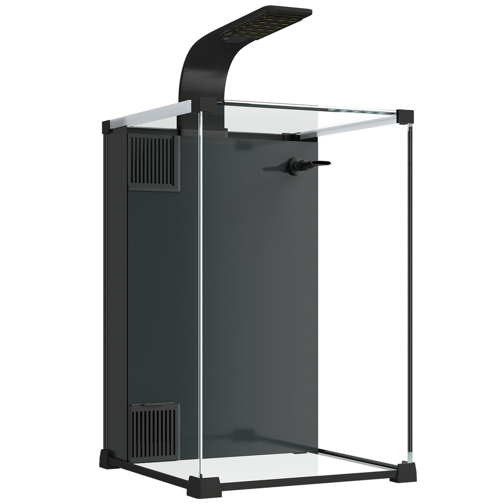Nano Acquario in Vetro Temperato con Filtro Integrato, Pompa 5W e Luce LED