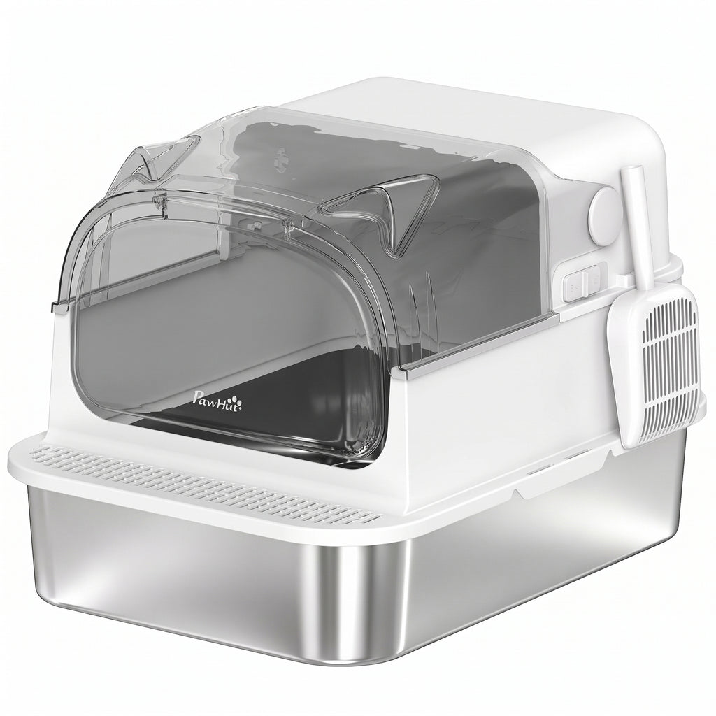 Lettiera Gatto XL 90L in Acciaio Inox con Coperchio