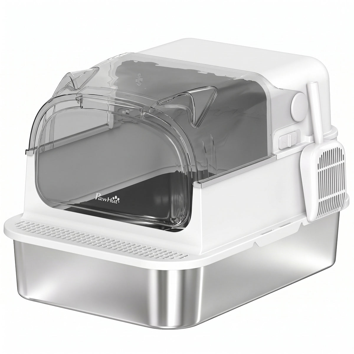 Lettiera Gatto XL 90L in Acciaio Inox con Coperchio