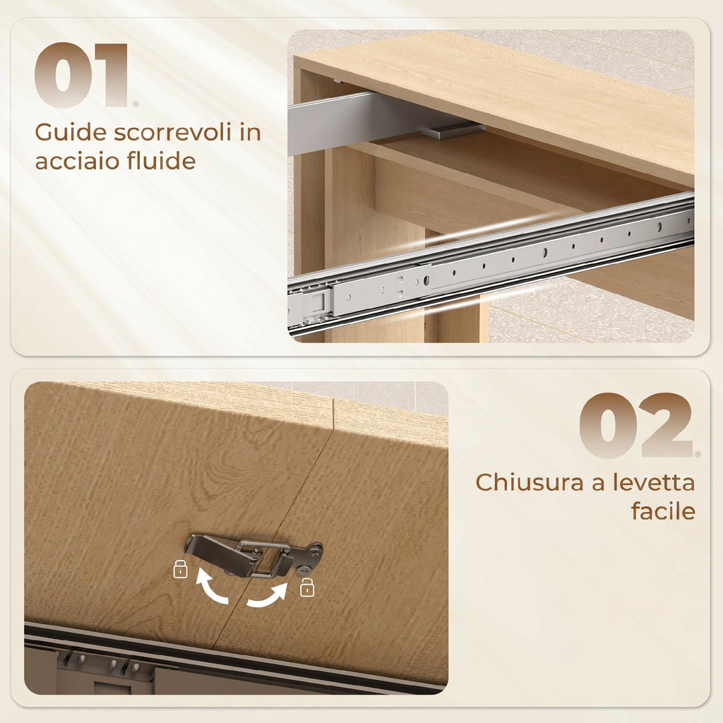 Tavolo Consolle Allungabile Effetto Legno Chiaro