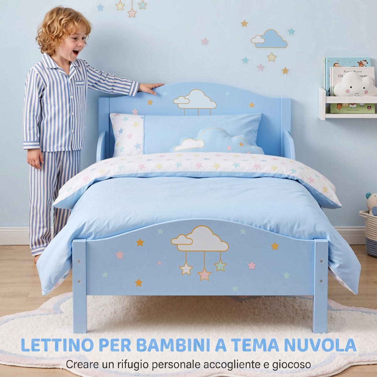 Letto Montessori a Nuvola Blu per Bambini