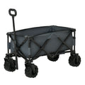 Carrello Pieghevole da Giardino con Manico Telescopico e Ruote Girevoli a 360°
