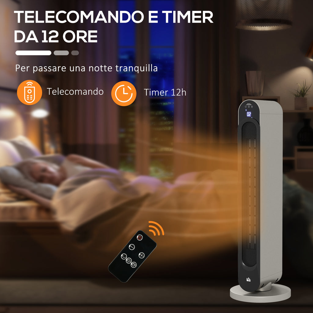 Stufa Elettrica Oscillante 3 Modalità con Telecomando