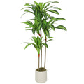 Pianta Artificiale Dracena Verde da 120 cm con Vaso
