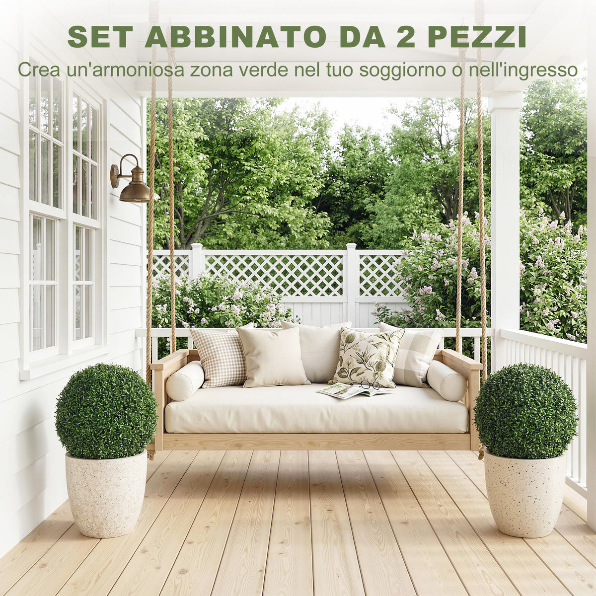 Topiaria Artificiale in Bosso 42 cm con 682 Foglie