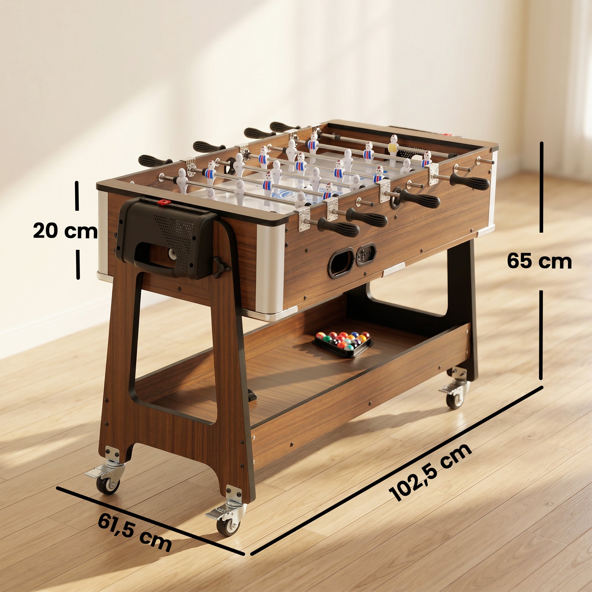 Tavolo Multigioco 3 in 1 con Biliardo, Air Hockey e Calcio Balilla