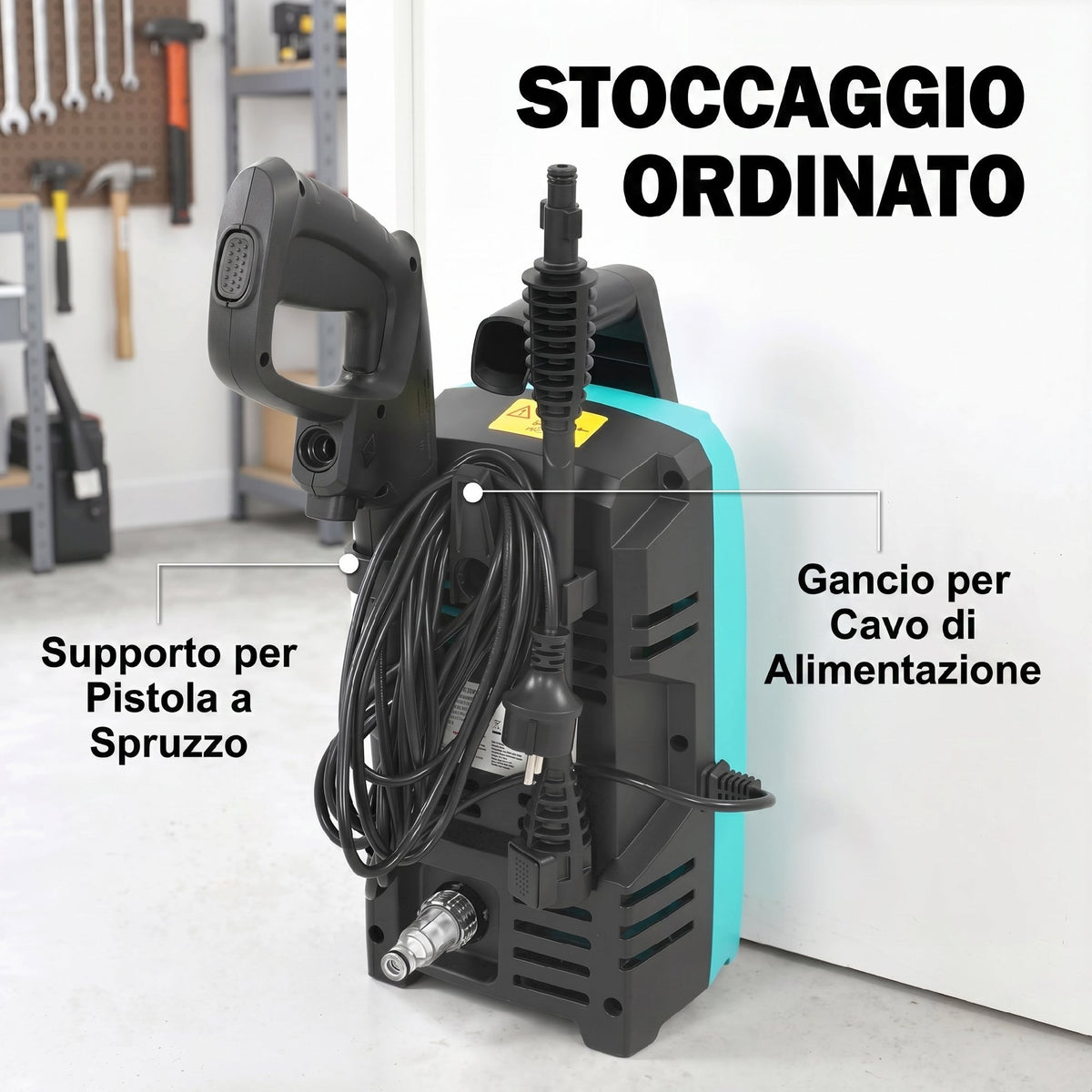 Idropulitrice Elettrica 1500W, 120 Bar con Tubo 6 m