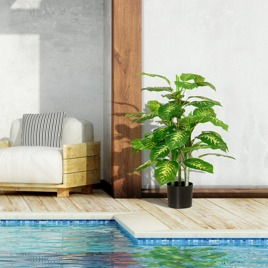 Pianta Artificiale Sempreverde 95 cm con Vaso Nero