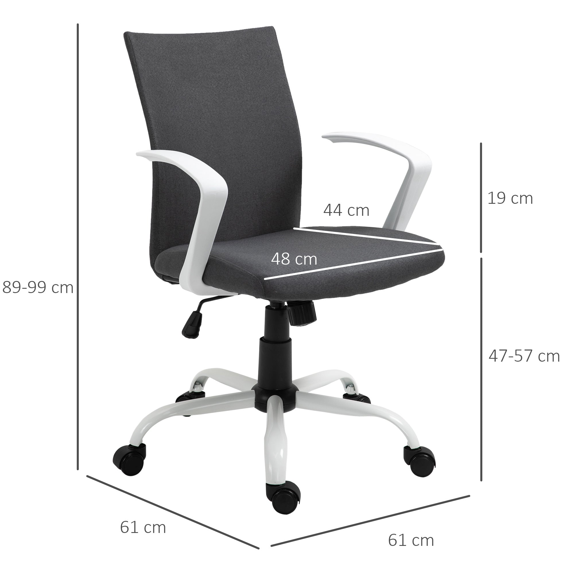 Sedia da Ufficio Ergonomica e Girevole con Altezza Regolabile