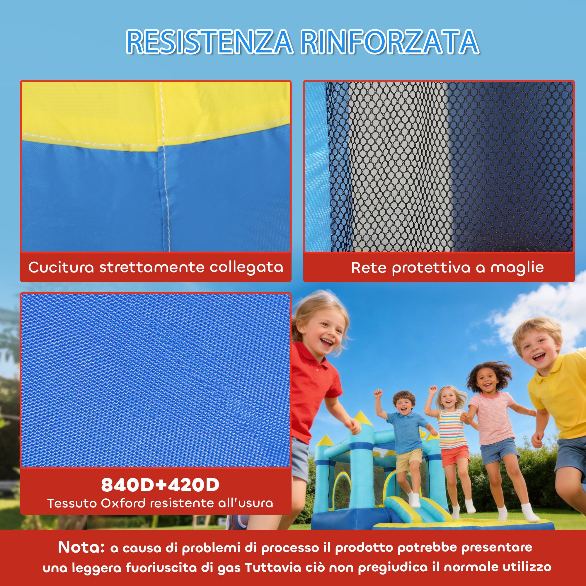 Castello Gonfiabile per Bambini con Scivolo, Trampolino, Piscina e Canestro