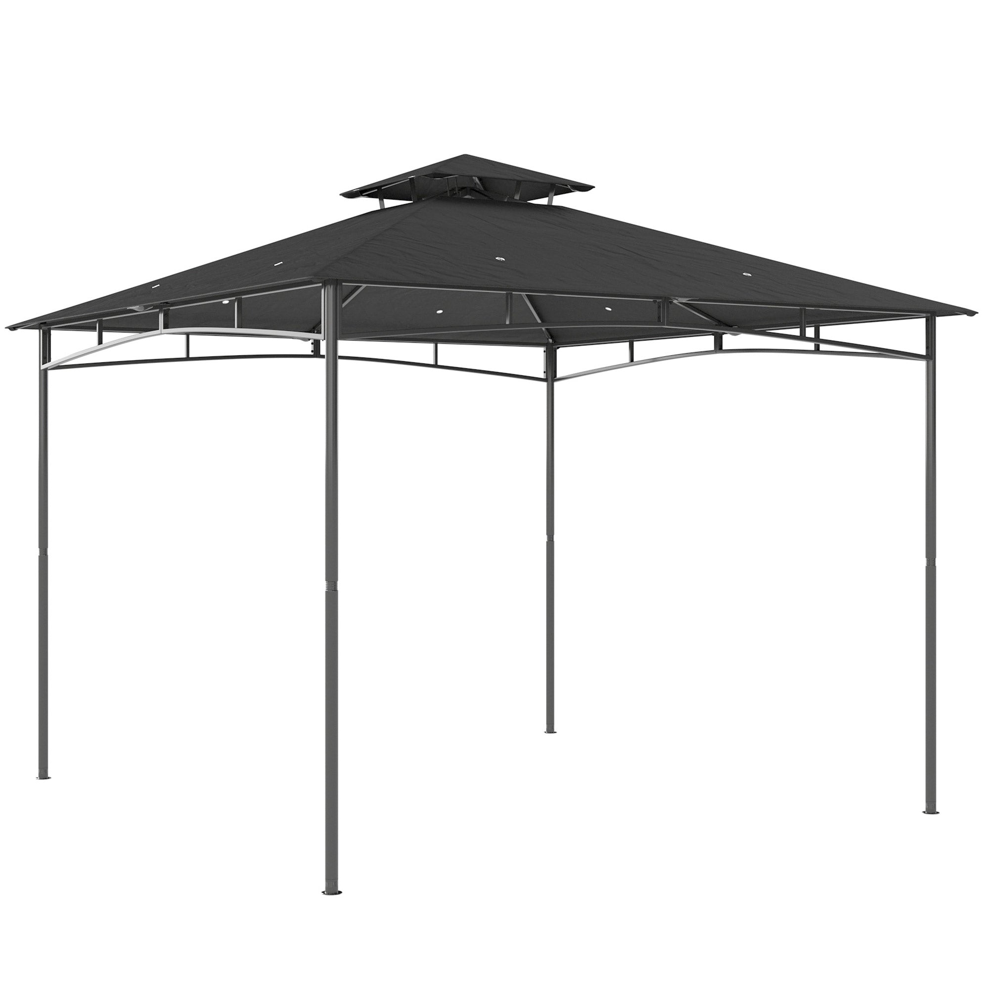 Gazebo da Giardino 3x3 m Impermeabile con Tetto Retrattile