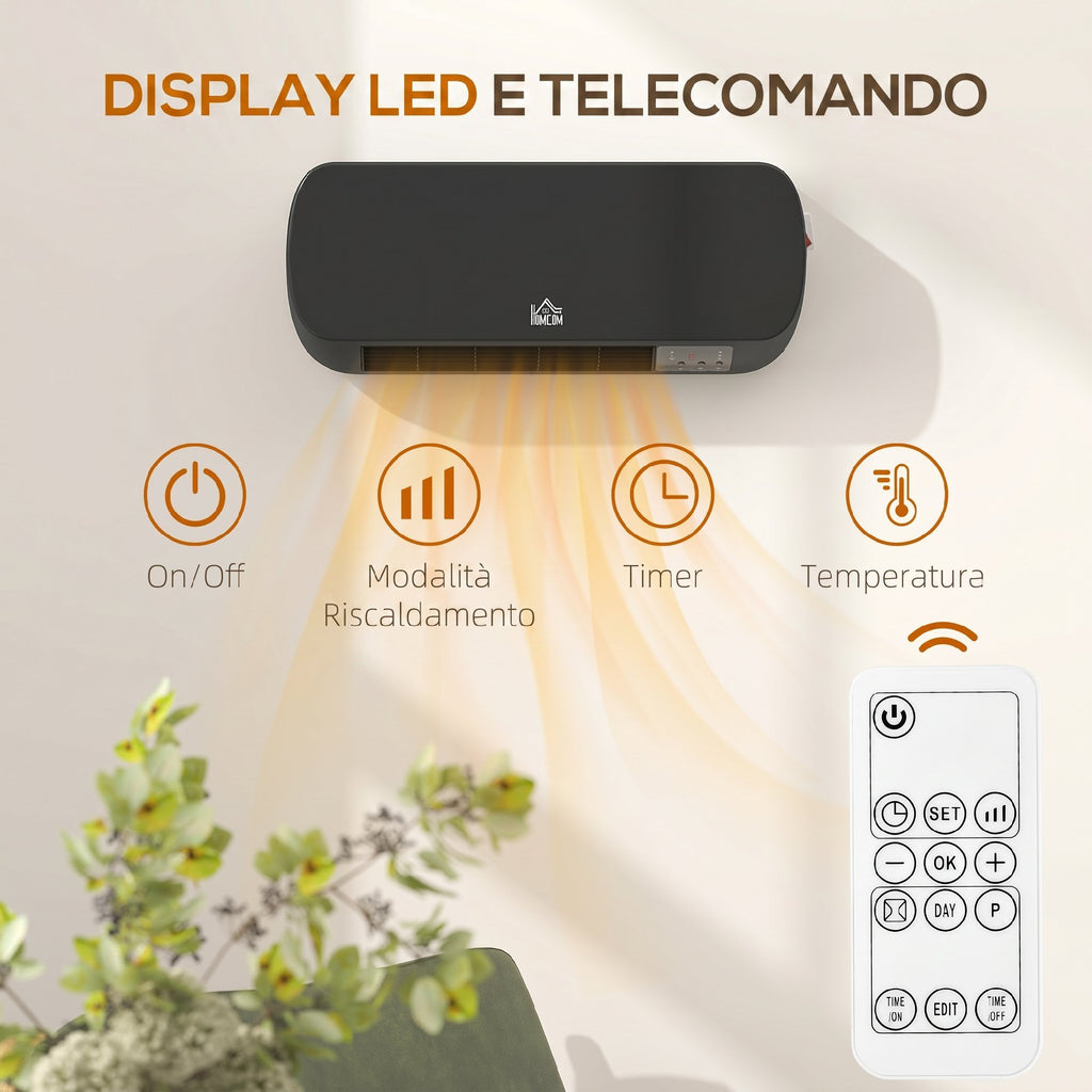 Termoventilatore da Parete 2000W con Display LED