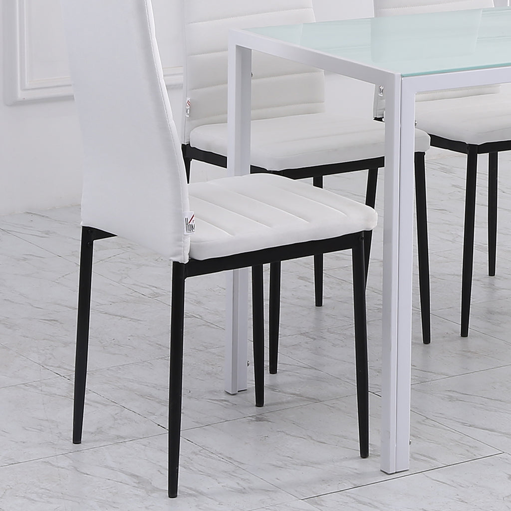 Set 4 Sedie Imbottite Moderne in Metallo e Tessuto
