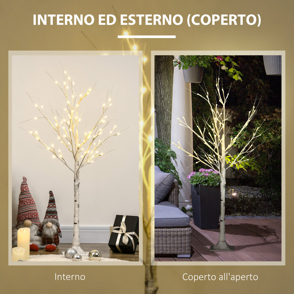 Albero di Natale Bianco 120 cm con 72 Luci LED