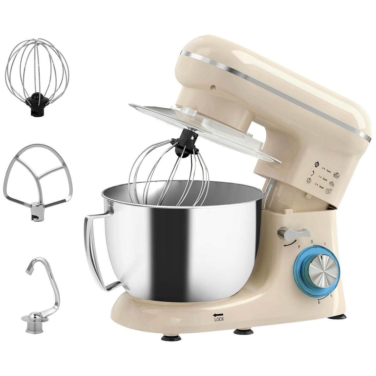 Titolo prodotto:
Impastatrice Planetaria 4,5 L 1300 W Beige