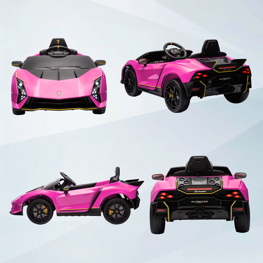 Auto Elettrica Lamborghini Rosa 12V per Bambini