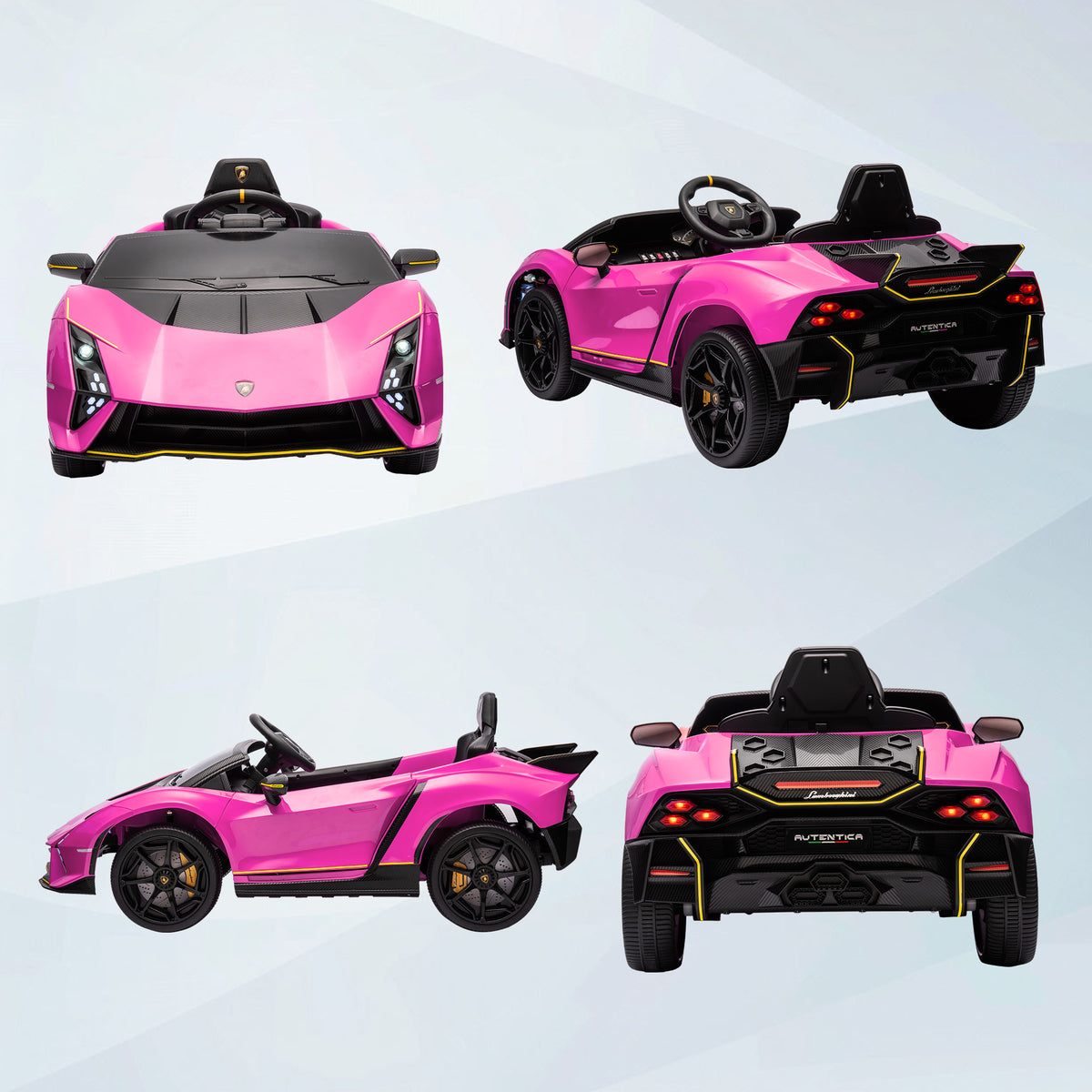 Auto Elettrica Lamborghini Rosa 12V per Bambini