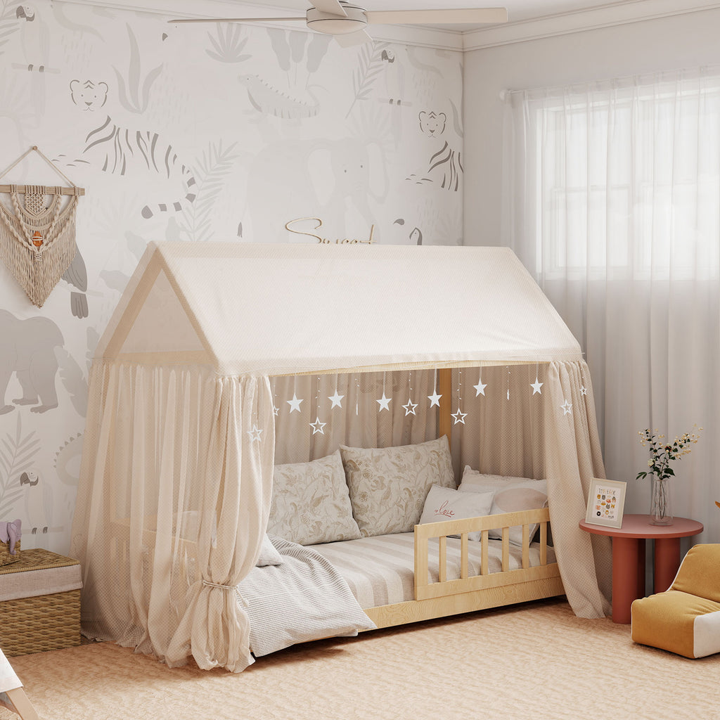 Letto a Casetta in Legno di Pino per Bambini