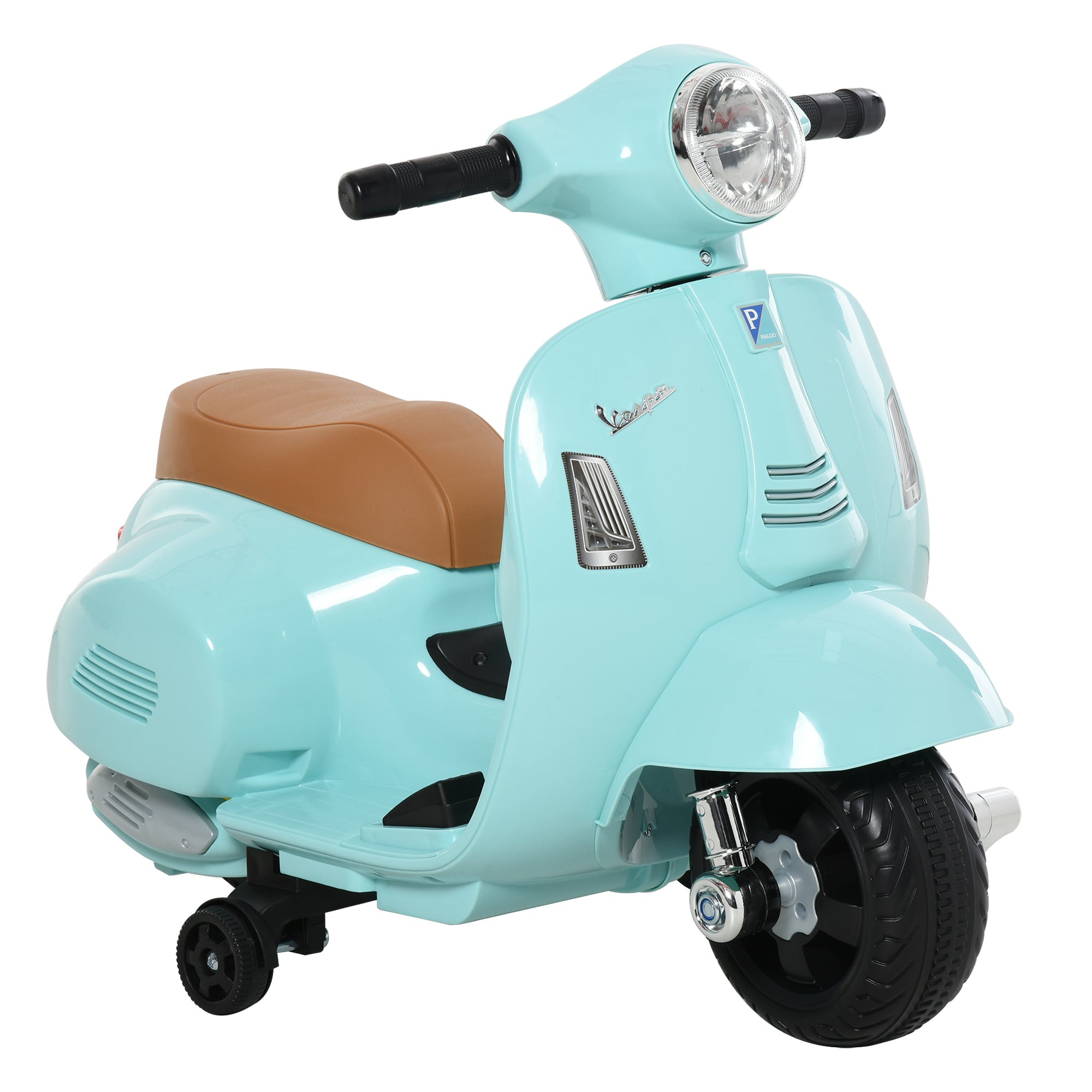 Moto Elettrica Vespa con Licenza Ufficiale per Bambini 18-36 Mesi Verde