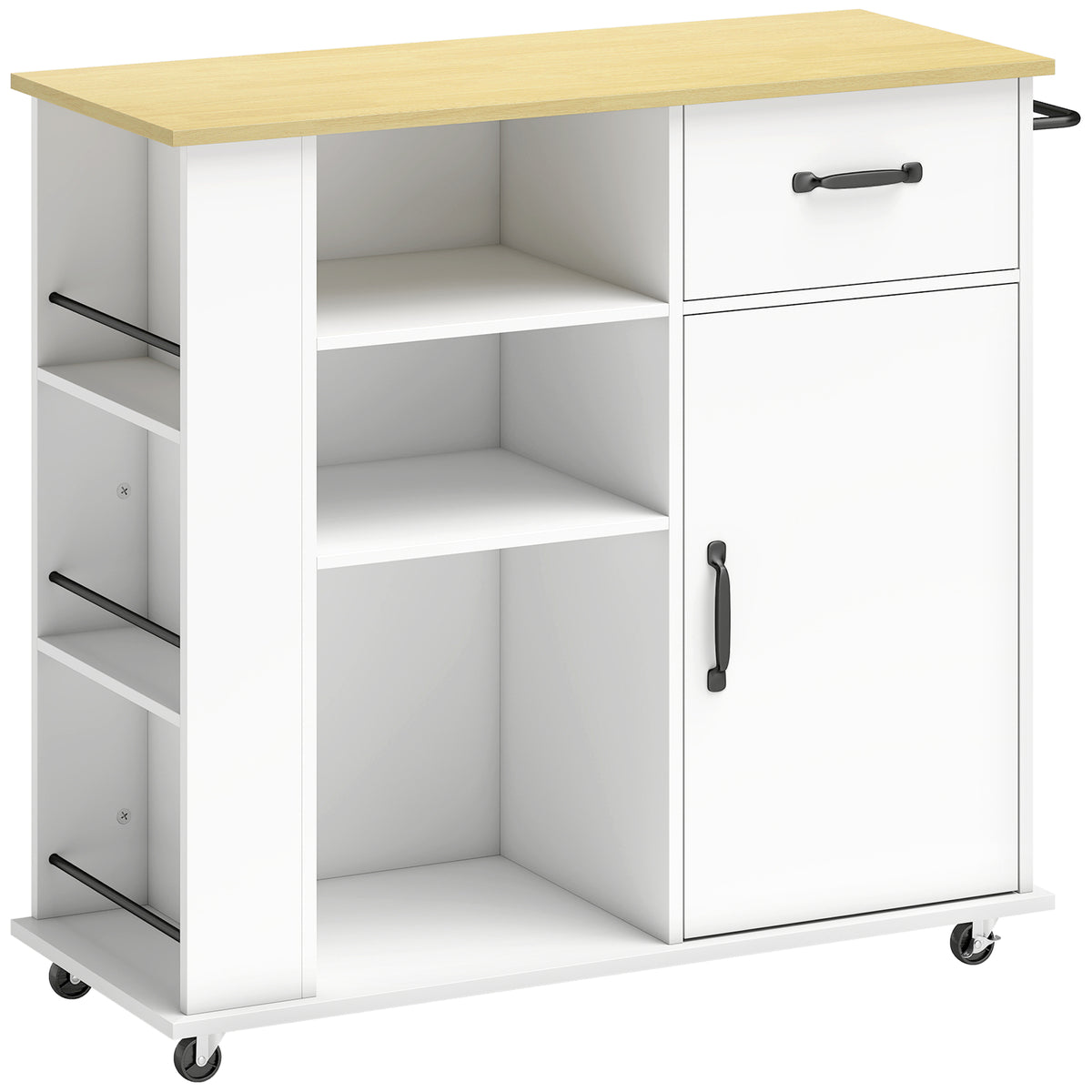 Mobile Cucina Bianco con Cassetto e Ripiano Regolabile
