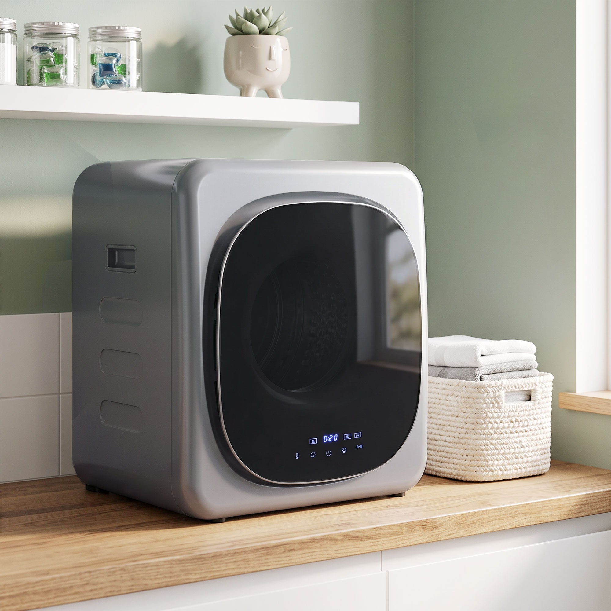 Asciugatrice ad Aria 4 kg con Timer e Programma Smart in Acciaio Inox