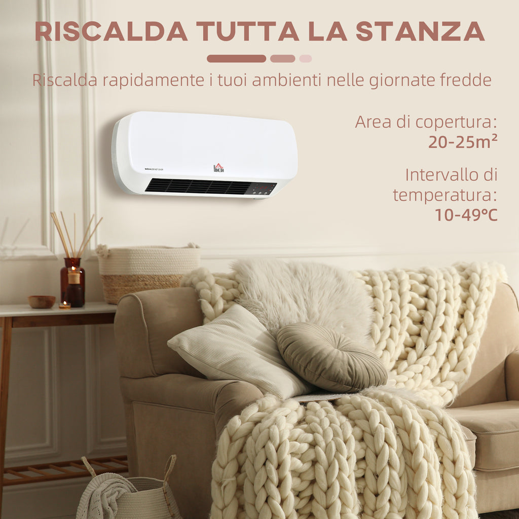Stufa Elettrica da Parete con Telecomando e Timer