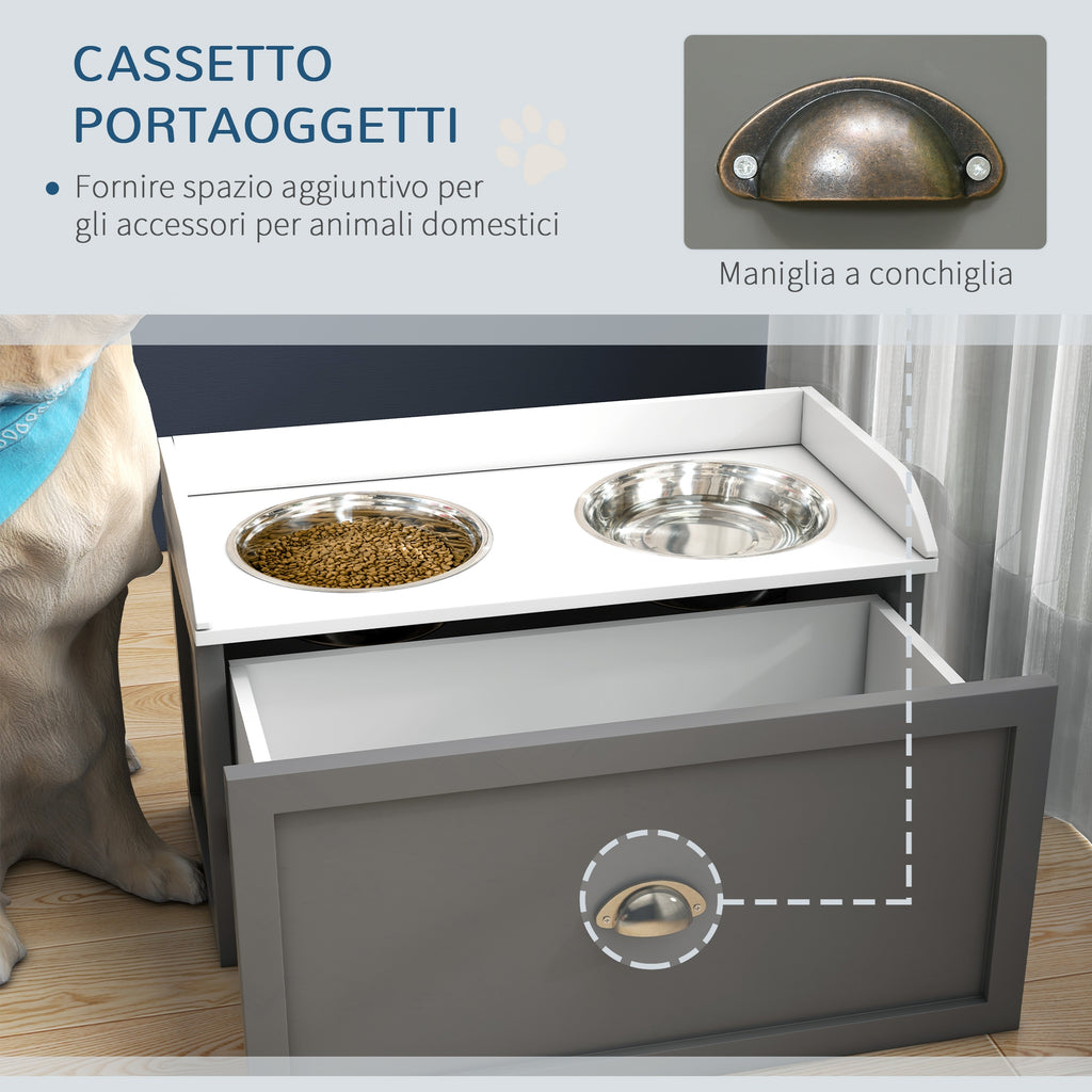 Ciotole Rialzate per Cani con Cassetto