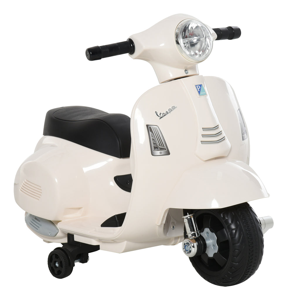 Moto Elettrica Vespa con Licenza Ufficiale per Bambini 18-36 Mesi Bianca