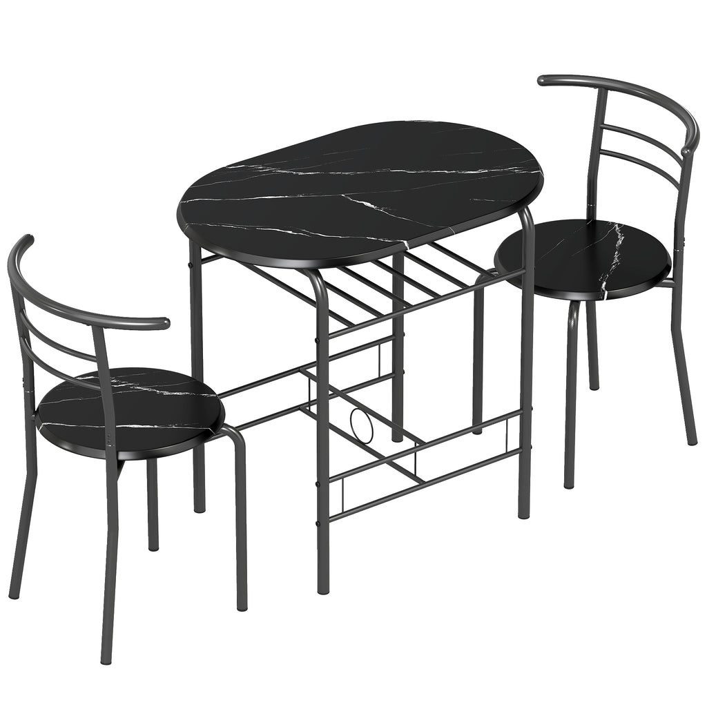 Set Tavolo e 2 Sedie Salvaspazio per Cucina e Balcone