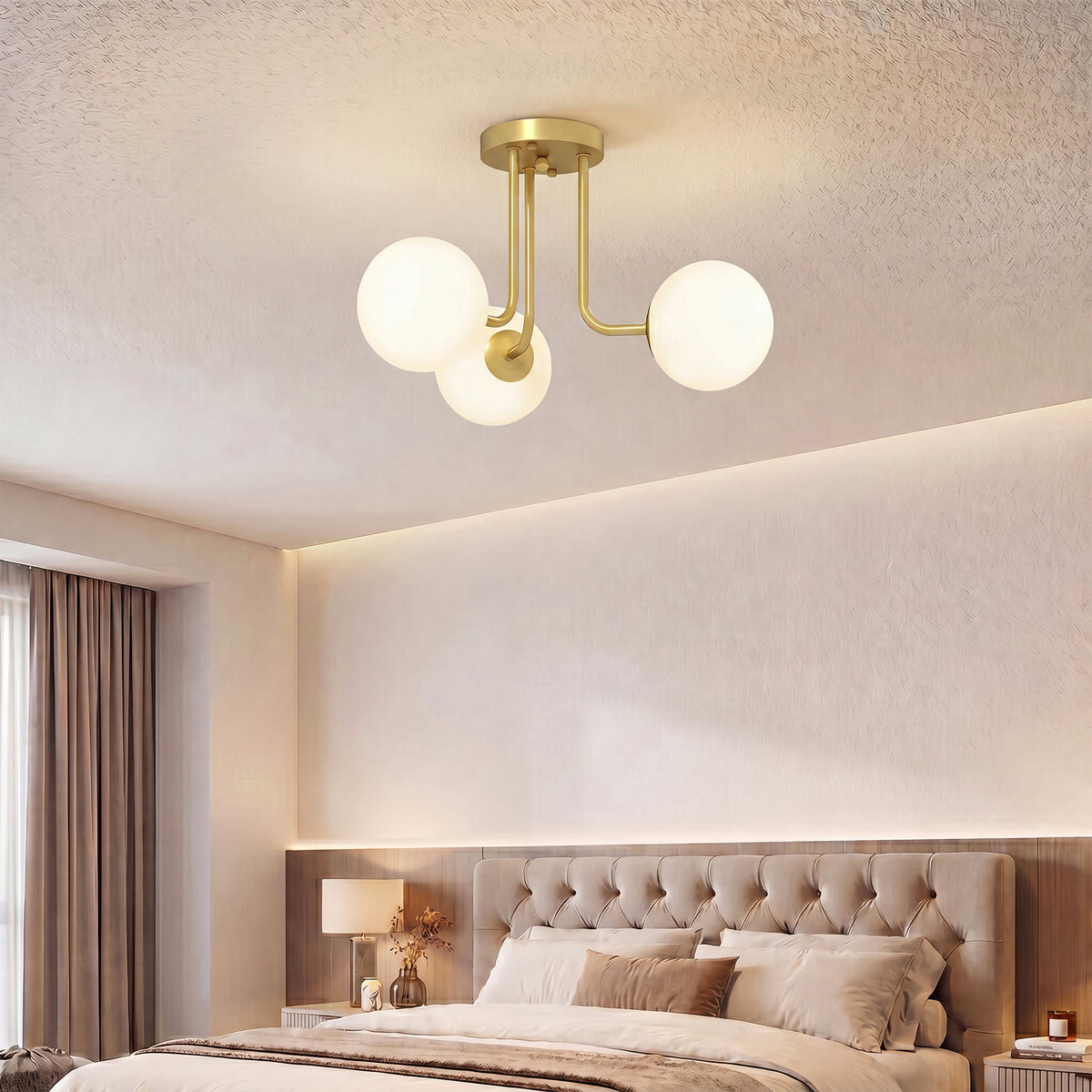 Lampadario Vintage Oro a 3 Punti Luce