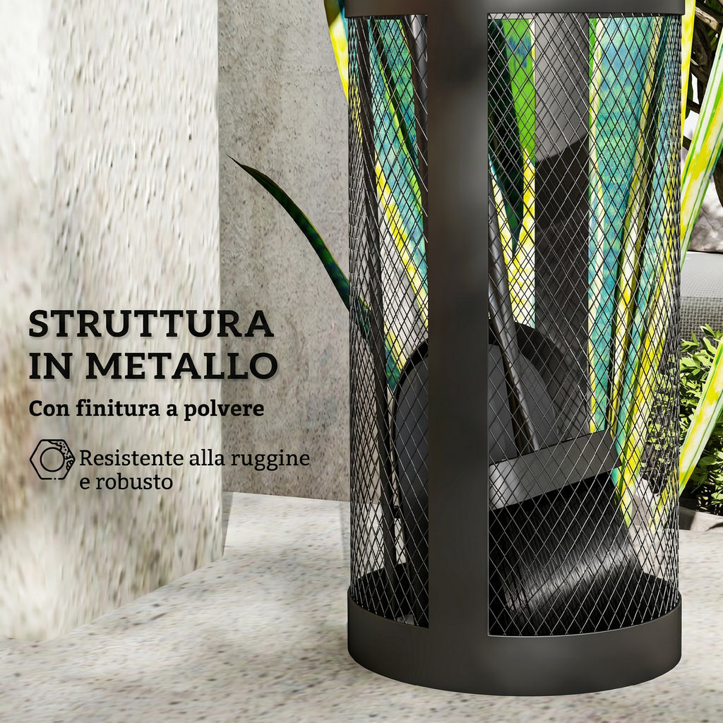 Set Utensili per Camino 5 Pezzi in Metallo con Supporto