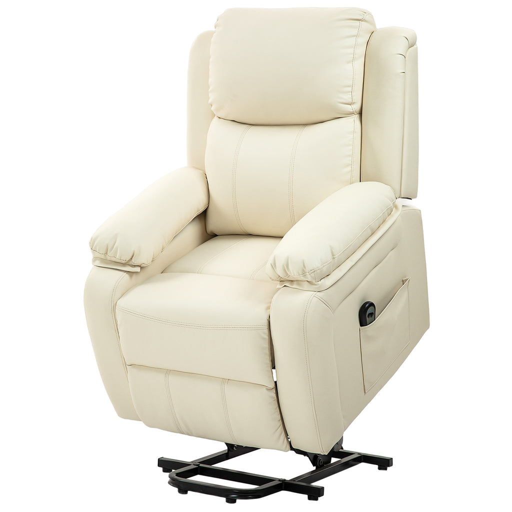Poltrona Alzapersona Reclinabile Elettrica a 160° con Telecomando Color Crema