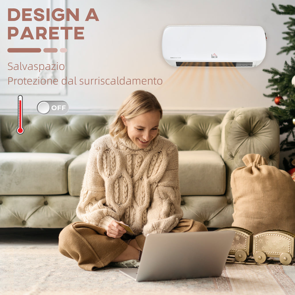 Stufa Elettrica da Parete con Telecomando e Timer