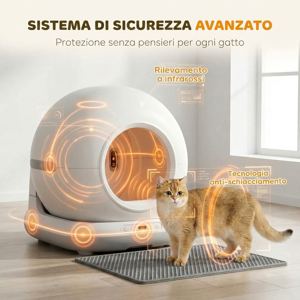 Lettiera Autopulente per Gatti con Telecamera HD