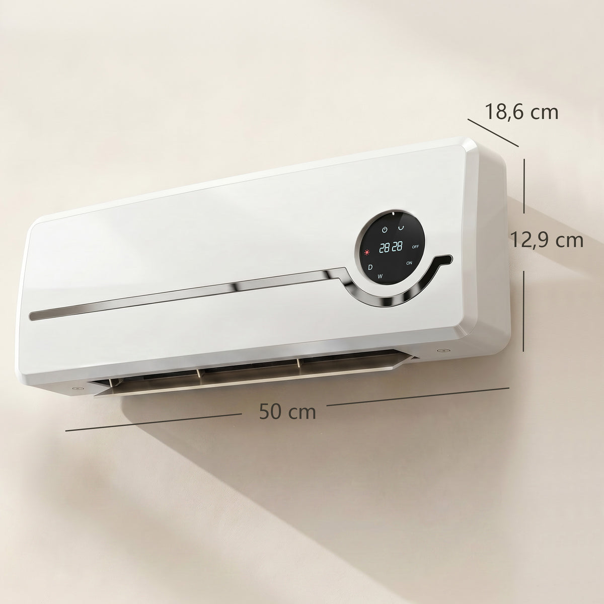 Stufa Ceramica da Parete 2000W con Timer e Telecomando