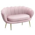 Divano 2 Posti in Tessuto Effetto Velluto Rosa Stile Industrial Chic