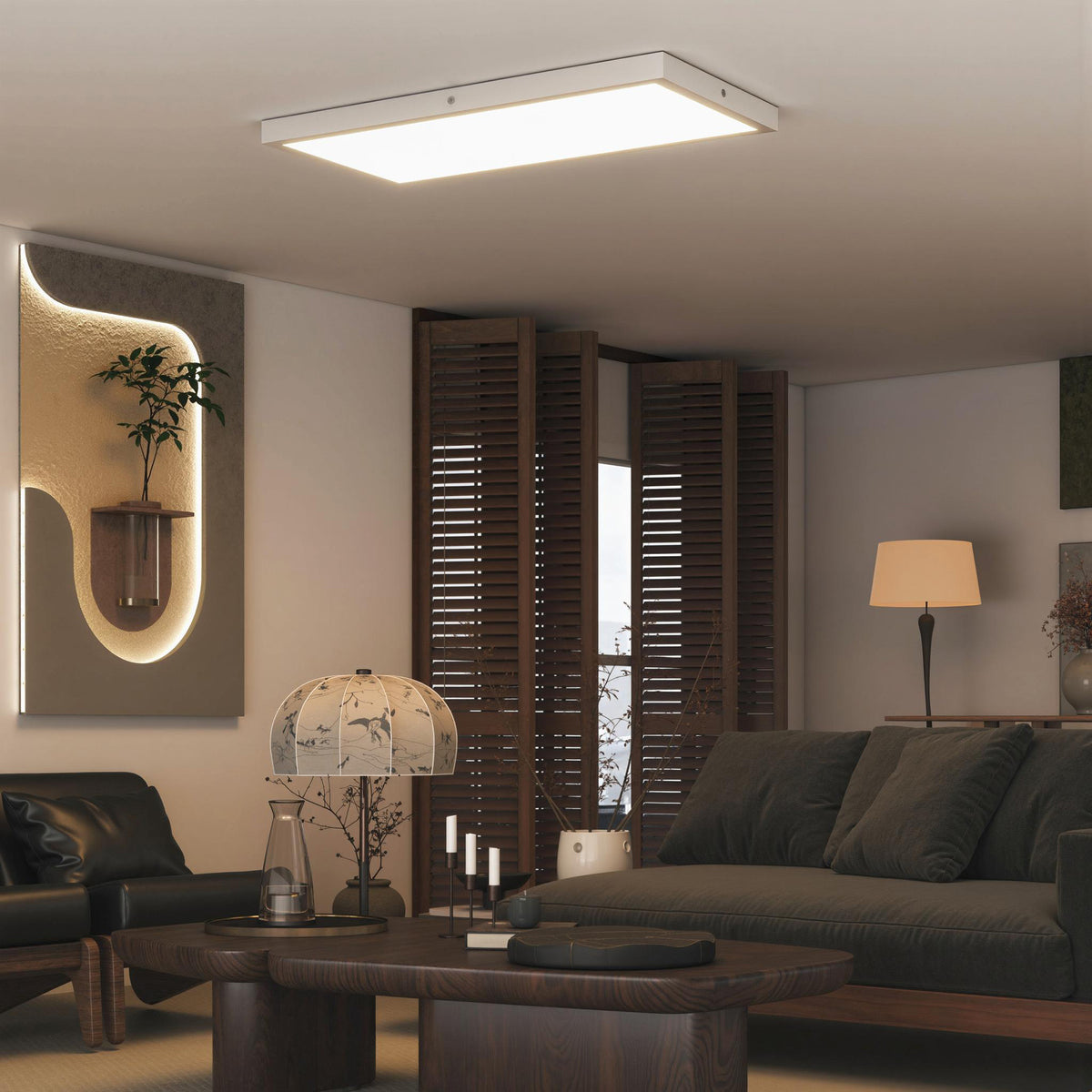 Set 2 Plafoniere LED Sottili e Minimal Bianche
